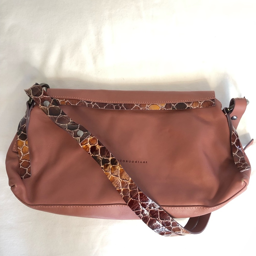 VINTAGE MARCO BUGGIANI ROSE PINK LEATHER SHOULDER BAG